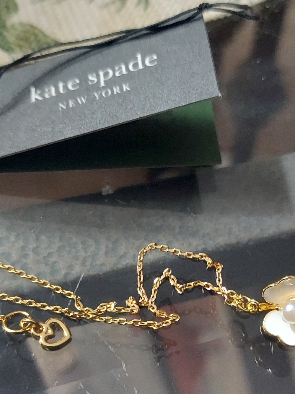 kate spade New York Gold & White Flower Pendant Necklace - Picture 3 of 4